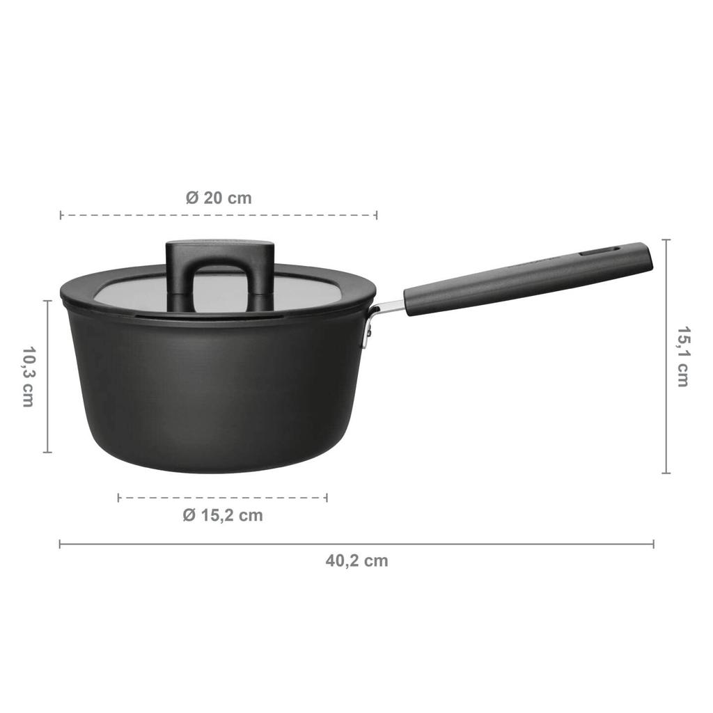 [Официальный импорт] Сотейник Fiskars 20 см (с крышкой), Совместимость с индукционными/газовыми плитами, Антипригарное покрытие, "Твердое покрытие" 1052235