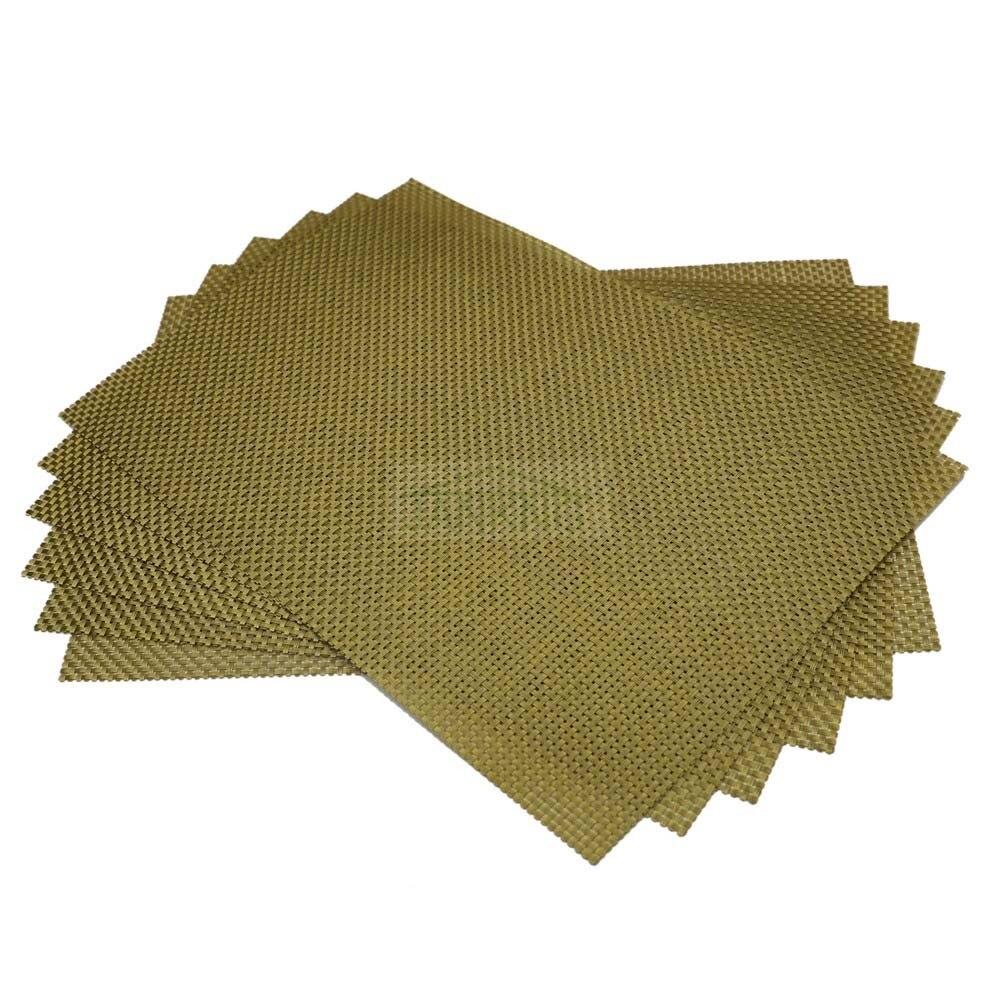 6 шт., экологически чистый разноцветный плед из ПВХ, набор ковриков для столовых приборов, золотой коврик для обеденного стола, противоскользящий теплоизоляционный коврик для столовых приборов