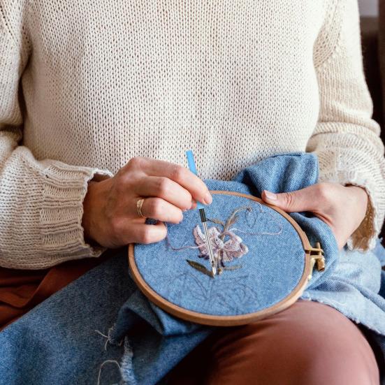 Набор игл для вышивки Полный набор игл для вышивки с нитевдевателем Иглы из нержавеющей стали с деревянной ручкой для взрослых начинающих DIY Craft