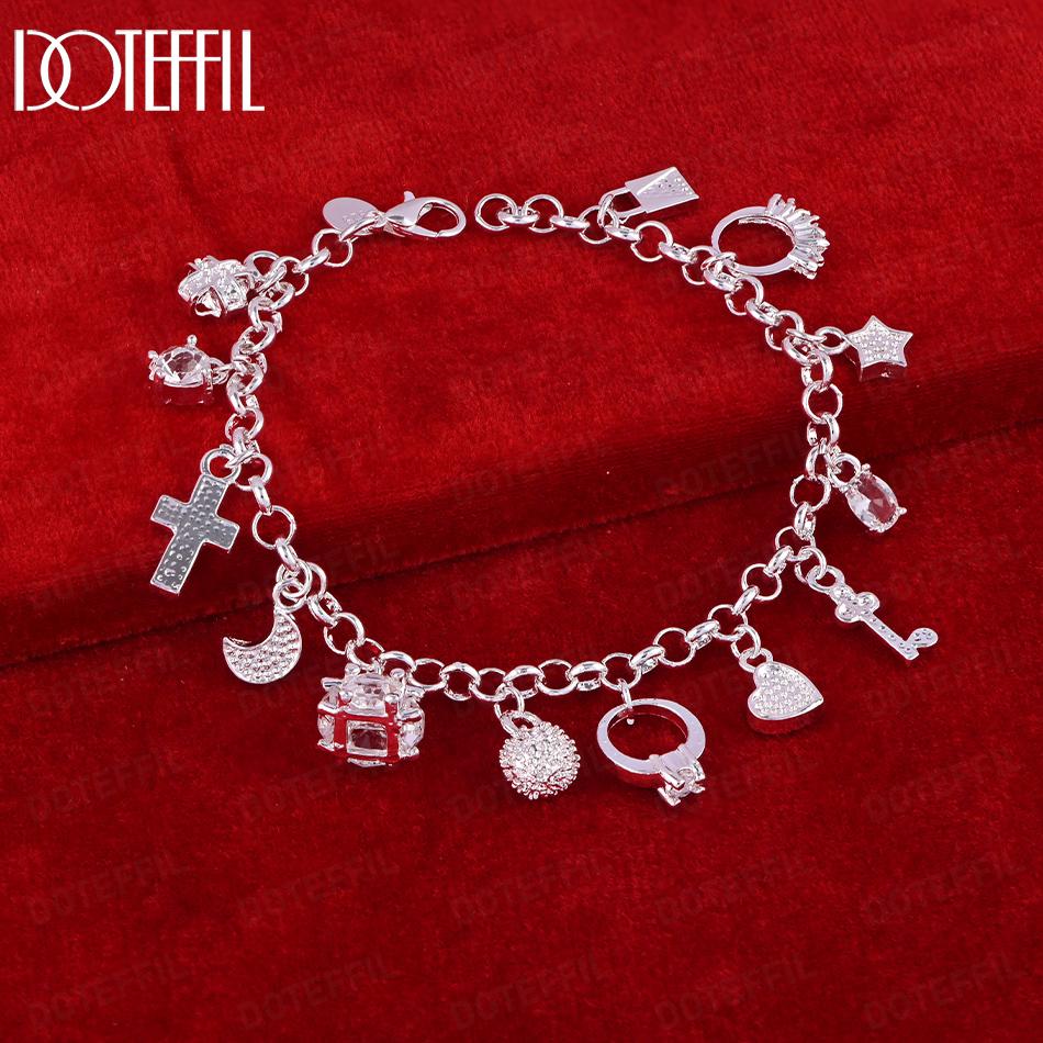 Модный браслет-подвеска из стерлингового серебра 925 пробы, свадебное украшение