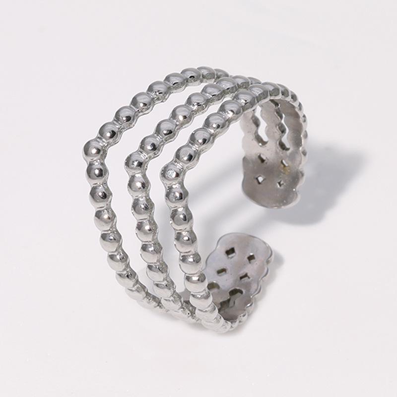 Открытое кольцо из нержавеющей стали с покрытием из 18-каратного золота: Простой, универсальный, нишевый дизайн, стойкий к выцветанию титановый стальной корпус.