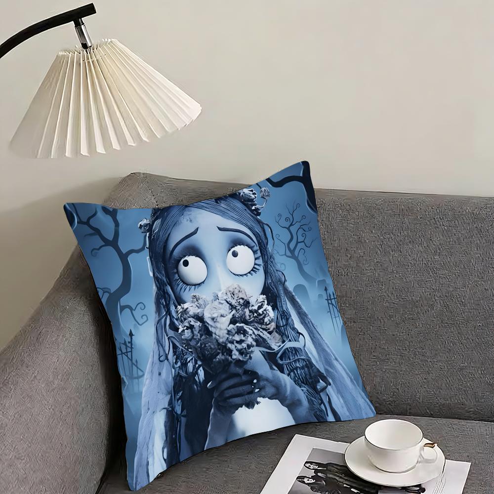 CCorpse BrideE Movie Cushion Cover Pillowcase Ultra Soft Skin Friendly Fabric Cloud Like Comfort Concealed Zipper