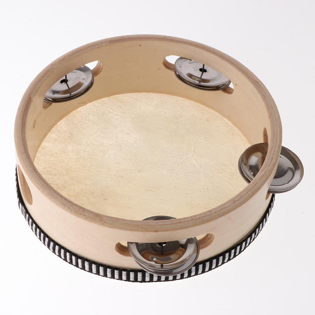 Wooden Musical Tambourine Beat Instrument Hand Drum Educational Toys 6inch