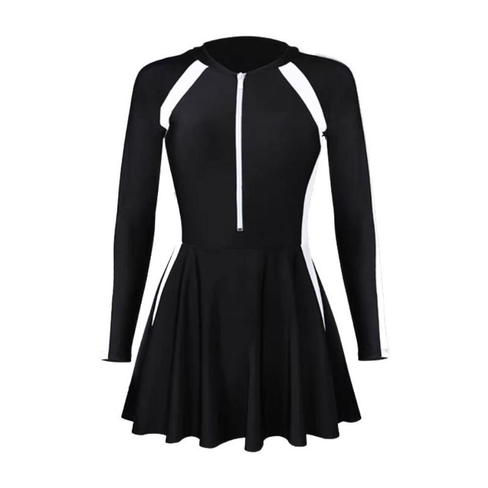 Anti-exposure Women's Long Sleeve Swimsuit Elastic Sports Training Swimsuit Student