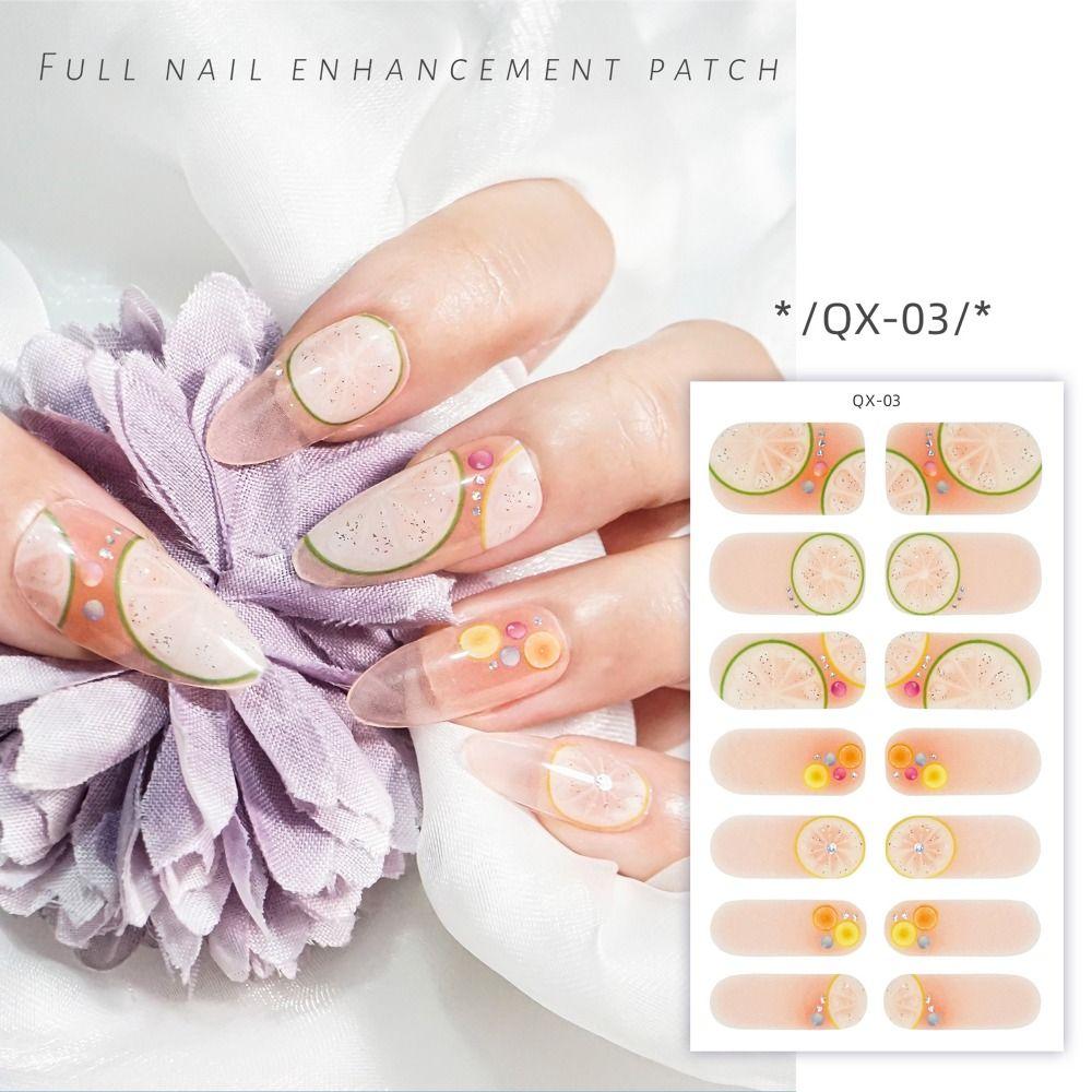 14 полосок, французская масляная пленка, наклейка для ногтей, блестящий гель, обертывания для ногтей, DIY дизайн ногтей