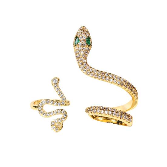 2 шт. 3D серьги-гвоздики в форме змеи, крутые индивидуальные блестящие стразы, винтажные легкие роскошные серьги-каффы, украшения для ушей, ювелирные изделия с животными