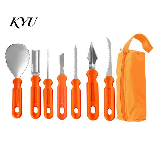 Safe Pumpkin Carving for Family Halloween Tools Kit, Stainless Steel Blades And Anti-slip Decorating Accessories Handles Cutters, Manual DIY