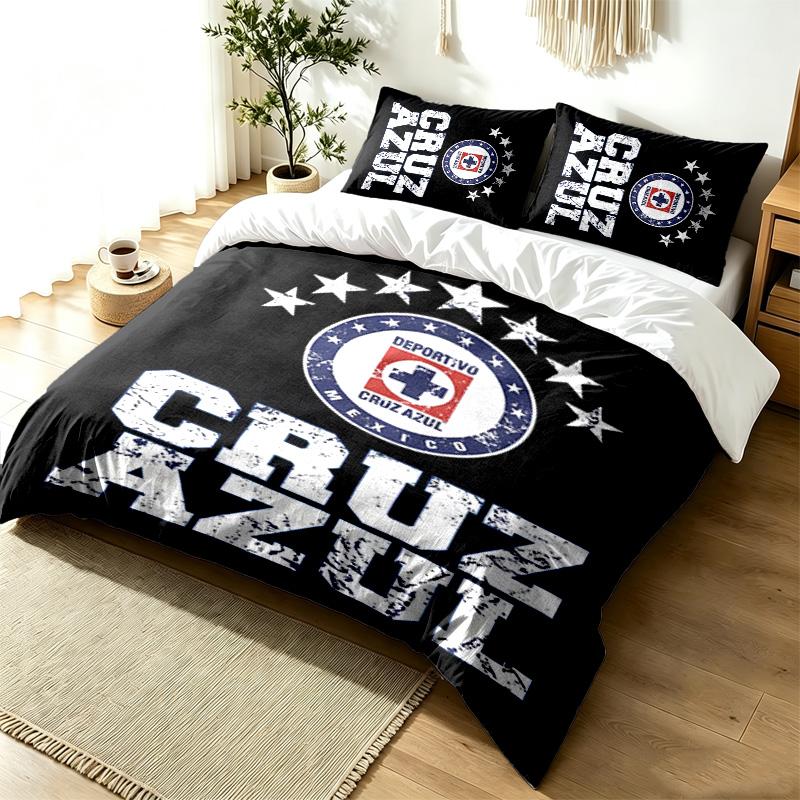 CruzAzul 3pc Duvet Cover Set Simple Modern Bedding Set Wrinkle Resistant Soft Fabric All Season Use a perfect gift