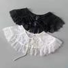 Embroidery Eyelash Lace Shawl Wrap Fake Collar Hollow Solid Color Sweater Decoration Collar Cape Dresses Accessories For Women