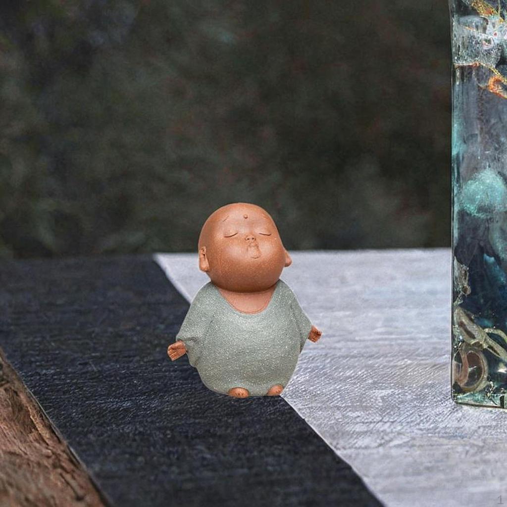 Little Monk Statue ,Monk Ornament ,Craft ,Desk Figure Buddha Sculpture for Bedroom ,Office