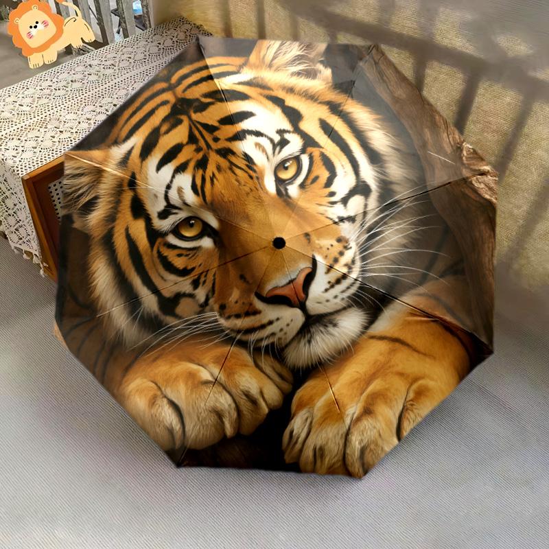 Дождевой зонт с узором «Золотой тигр»