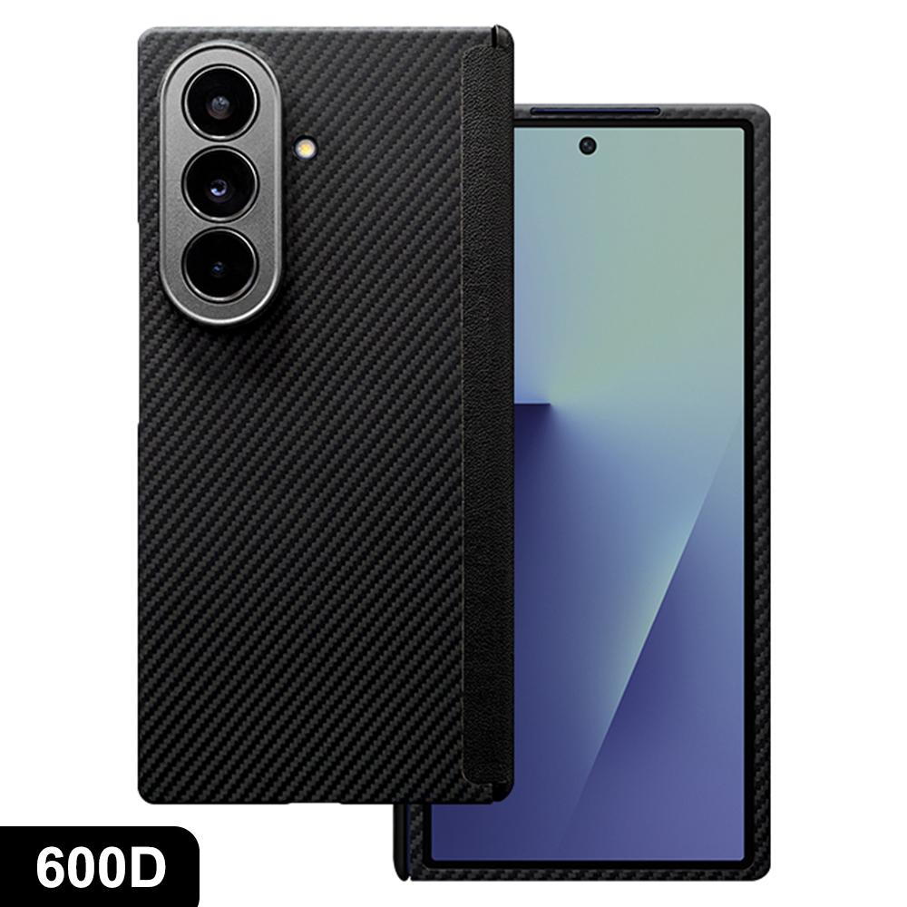 For Samsung Galaxy Z Fold7 5G Magnetic Case Precise Cutouts 600D Fine Texture Aramid Fiber Phone Cover with Metal Lens Frame