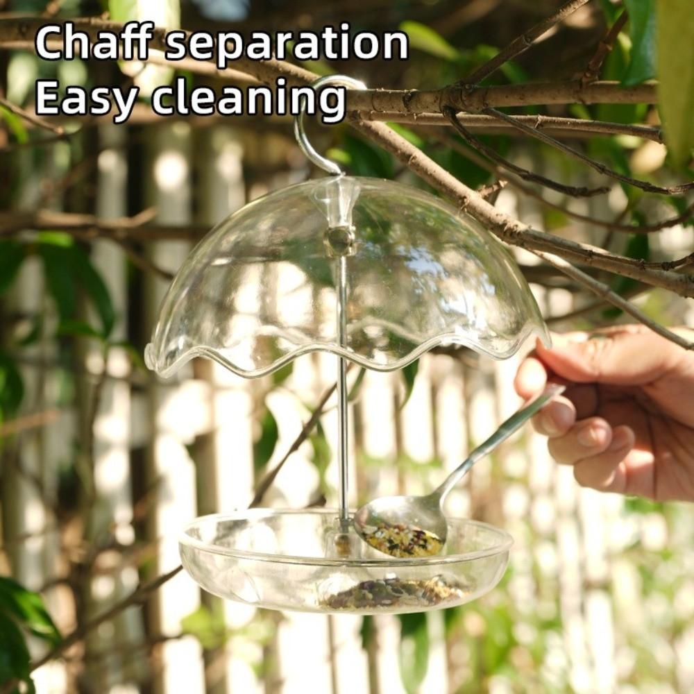 Transparent Hanging Bird Bath Open Platform Hummingbird Feeder Umbrella Bird Feeder  Farm
