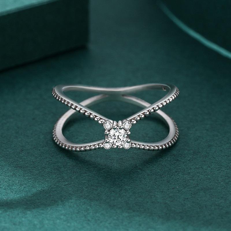 Tancise Classic 925 Sterling Silver Zircon Ring Ladies Jewelry Wedding Promise Party Gift