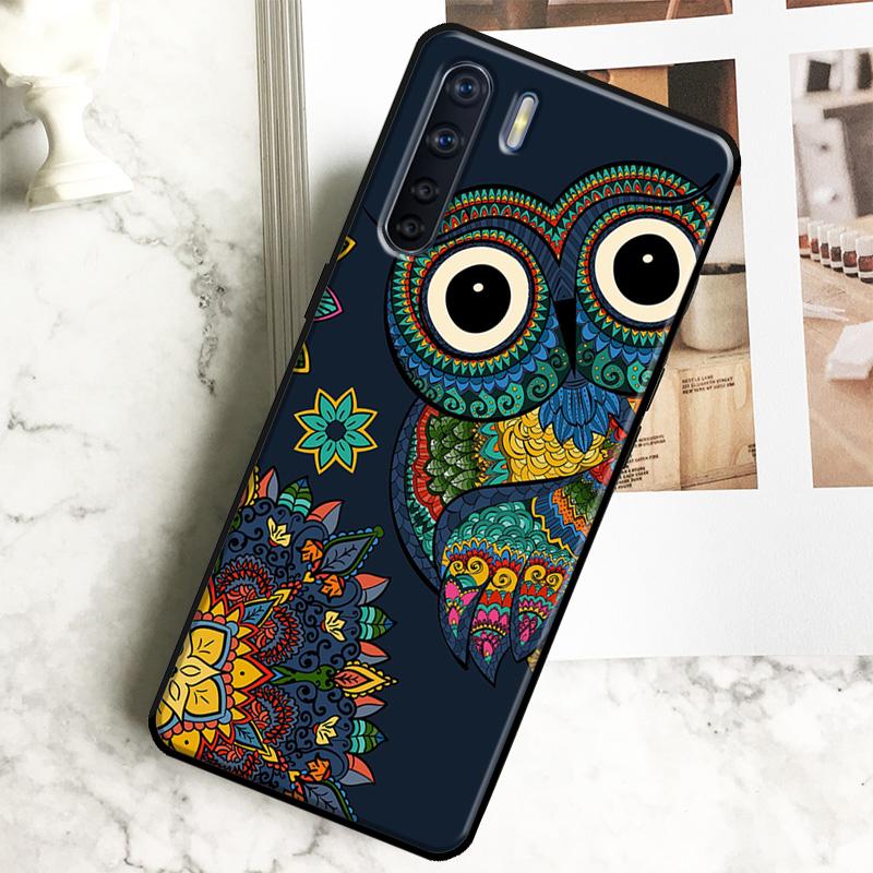 Cute Cartoon Owl Case For Oppo A79 A18 A38 A58 A78 A98 A40 A60 A80 A16 A76 A96 A15 A74 A94 A54 A17 A77 Cover