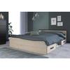PARISOT ZODIAC Industrial Adult Bed - 140 X 190 Cm - Oak and Black Decor