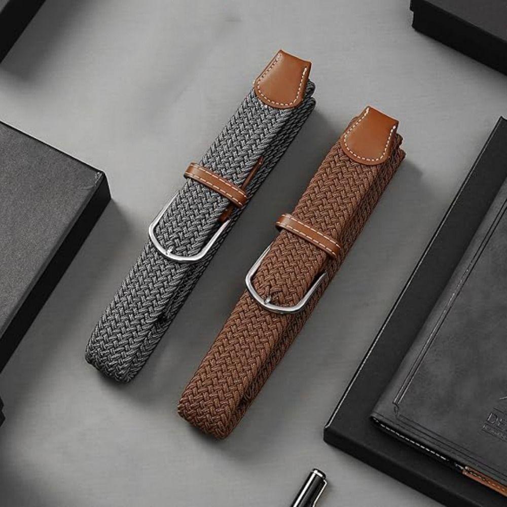Adjustable Stretch Woven Belt Multicolored Men's Waistband Casual Elastic Braided Belt  Women