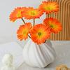 Artificial Gerbera Jamesonii with Stem Realistic Fake Silk Flower Home Office Table Centerpiece Faux Flower Branch Floral Arrangement Decoration