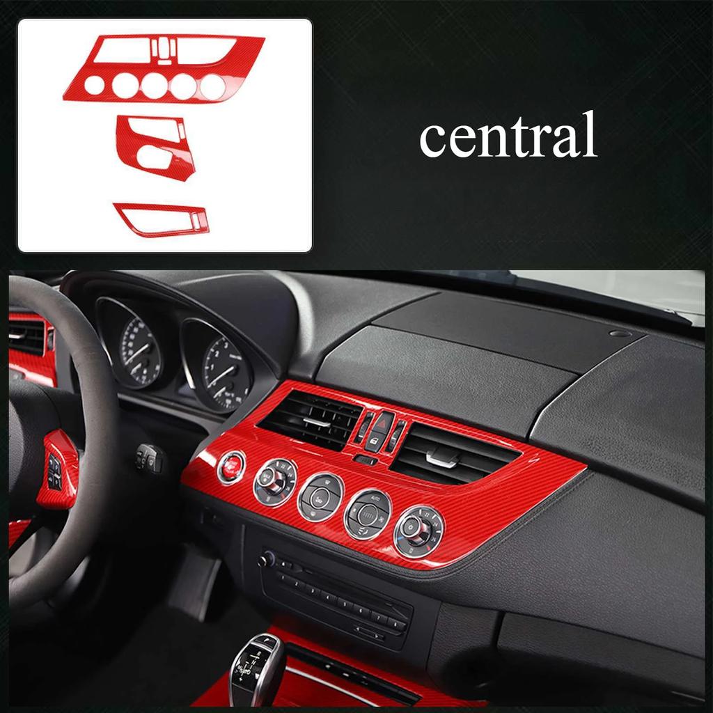Автомобильный салон Gear Центральная консоль Крышка Отделка Наклейки ABS Для BMW Z4 E85 2009-2015 Аксессуары Украшение в стиле углеродного волокна