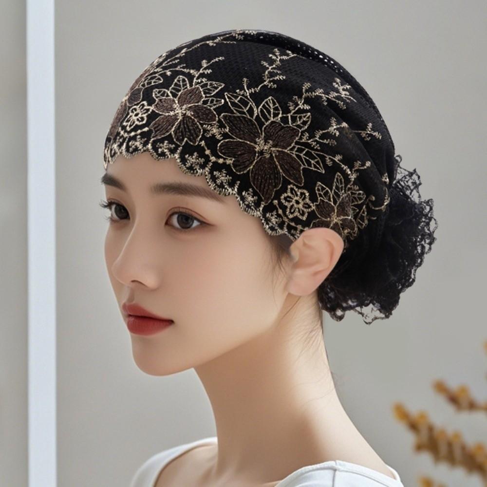 Мягкая кружевная шапка для завивки волос Beauty, дышащая, из полиэстера, для пожилых, куполообразная, с вышивкой цветов, сетчатая кружевная шапка-пуловер, подарки