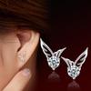 Silver-Plated Angel Wing Stud Earrings for Women