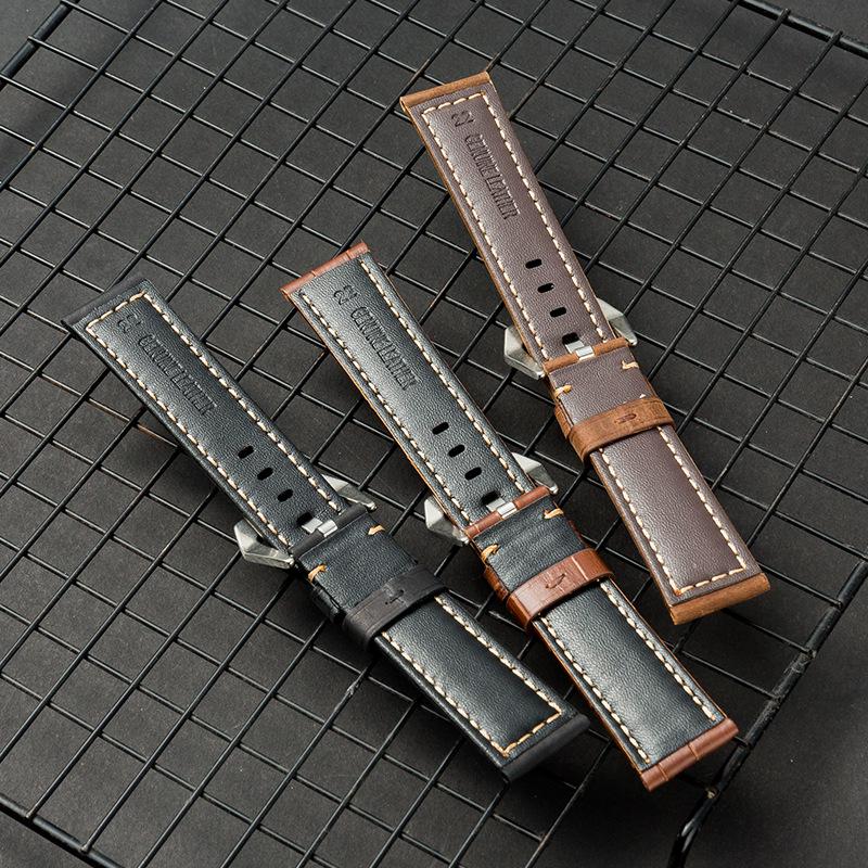 Матовый ремешок для часов из кожи Crazy Horse в стиле ретро 22/24/26 мм - Европейский и американский стиль