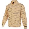 All Over Print Letter Versatile Stand Collar Single Breasted Long Sleeve Jacket Men Jacket Orange DX9739-252