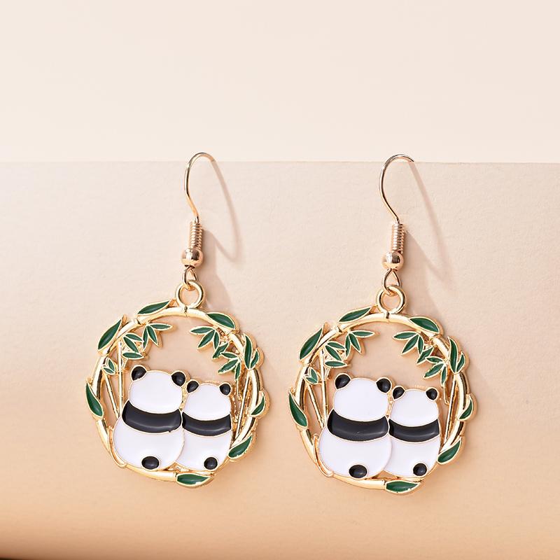 Vintage Cute Cartoon Animal Kitten Rabbit Panda Deer Earrings For Women Girls Jewelry Sweet Moon Cat Squirrel Enamel Earrings