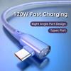 120 Вт сверхбыстрая зарядка USB-кабель Type C 90-градусный коленчатый кабель для Samsung Xiaomi Hwawei Redmi POCO Oneplus общий кабель