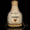 12 Цветов Женская Бутылка CHEERS Хрустальная Вечерняя Сумка Леди Алмазная Свадебная Свадебные Кошельки Женские Стразы Вечеринка Выпускной Клатчи Сумки