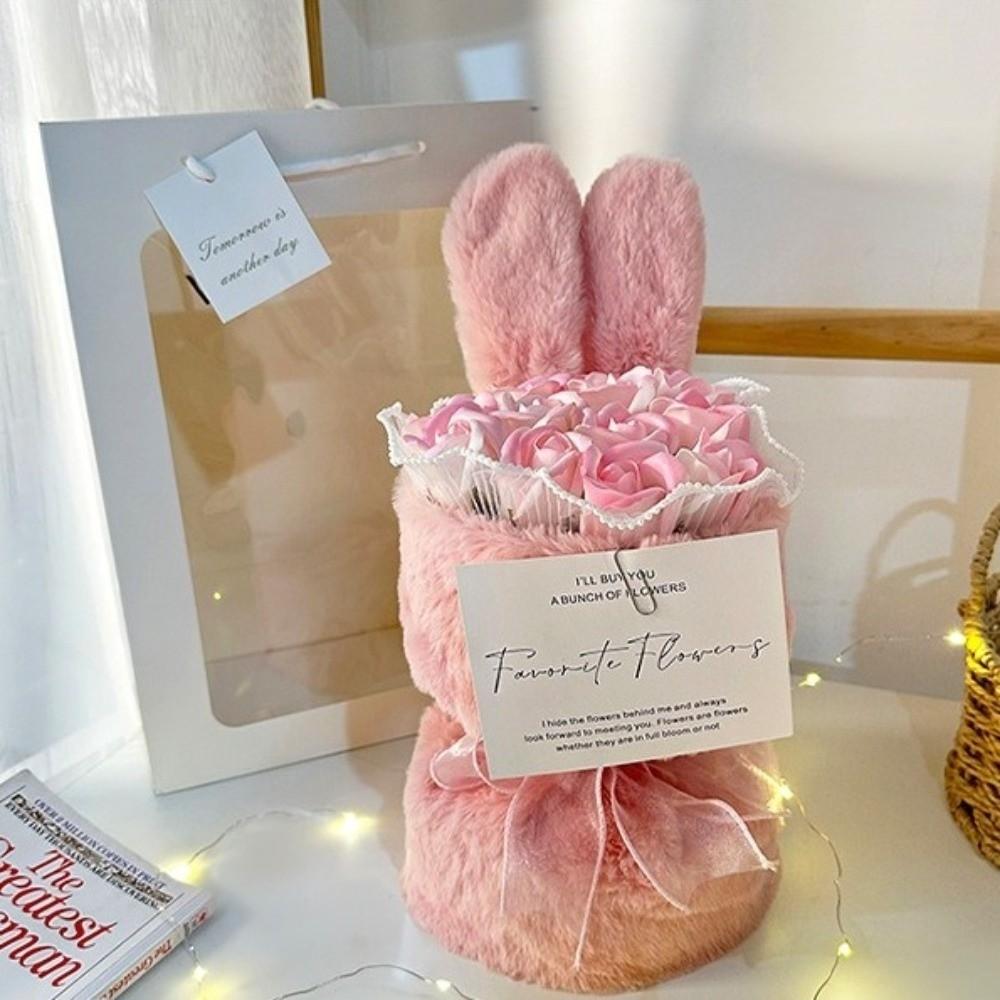Artificial Rose Flower Bouquet Cute Fake Flower Birthday Gift Soap Flower Gift Graduation Gift
