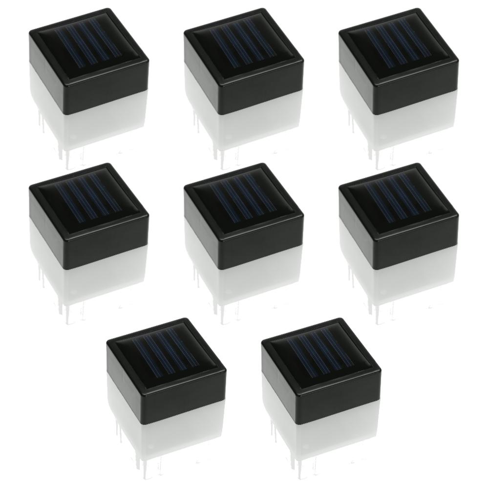 LED Solar Column Head Light Solar Powered Pillar Lamp Outdoor Fence Gate Post Lamp for Courtyard Landscape Garden Adornment