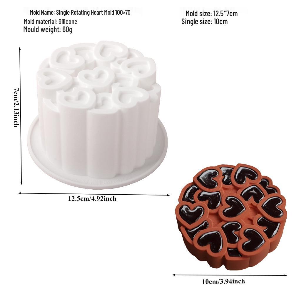 6-Cavity Flower & Heart Silicone Mousse Mold for Chocolate and Cakes