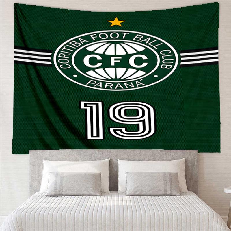 1PC Cori-tiba Football Club Crest Printed Tapestry Room Decoration Wall Hanging for Living Room Bedroom, dormitory, Birthday and Christmas gifts