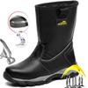 Oil Proof Safety Shoes For Men High Top Work Shoes Steel Toe Anti-stab Anti-smash Work Safety Boots Man Welder Shoes Anti-spark