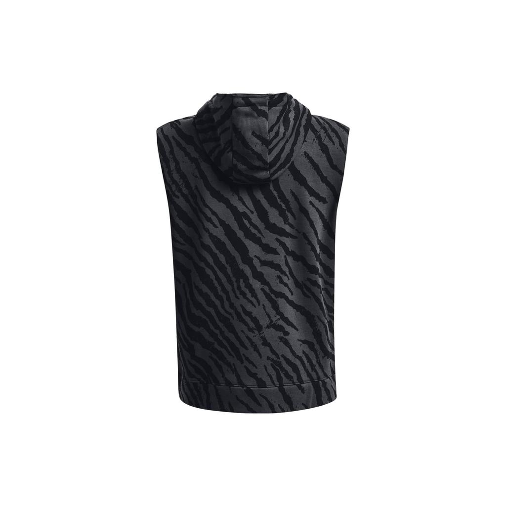 Under Armour Мужская толстовка с капюшоном Project Rock Series SS23 с флисовым принтом и полной молнией, черная 1377444-001