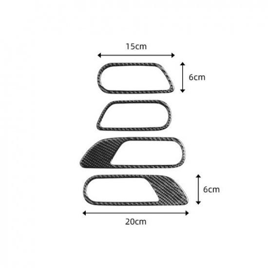 Carbon Fiber Interior Door Handle Frame Cover Sticker For Mazda 3 2010-2013