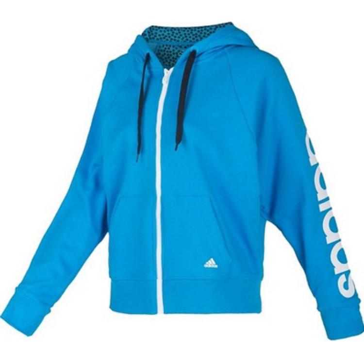 Adidas Letter Knit Comfortable Fashion Jacket Women Jacket Sky-Blue F49133