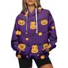 Женская модная повседневная толстовка с капюшоном и принтом на Хэллоуин с длинными рукавами
