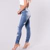 Женские модные рваные джинсы стрейч тонкие брюки нищего повседневные джинсовые брюки с высокой талией леггинсы брюки