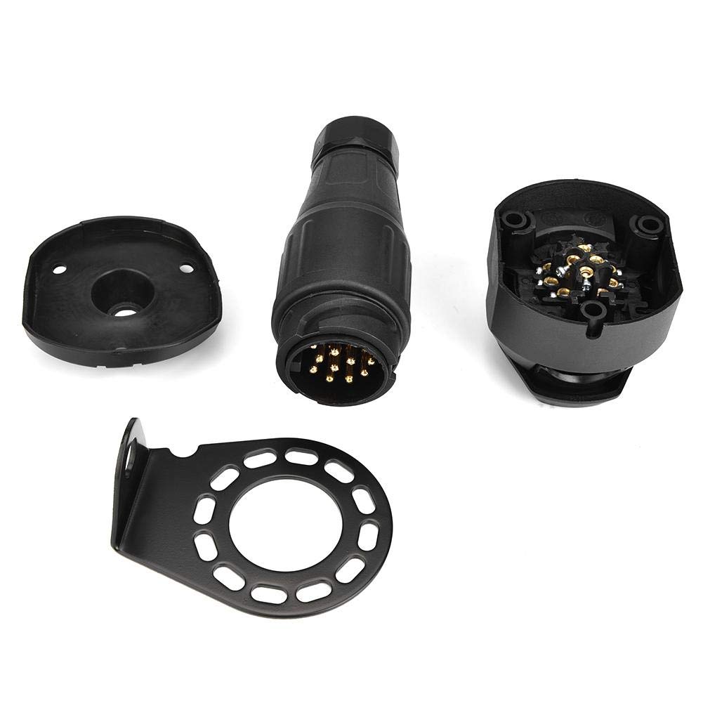 12 Volt 13 Pin Trailer Plug Socket Connector Adapter Bracket for Trailer Plug, Trailer Caravan Tow Bar