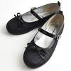 2611010 POMPKINS Glitter Ballet Shoes Made In Japan (Black, 17cm)