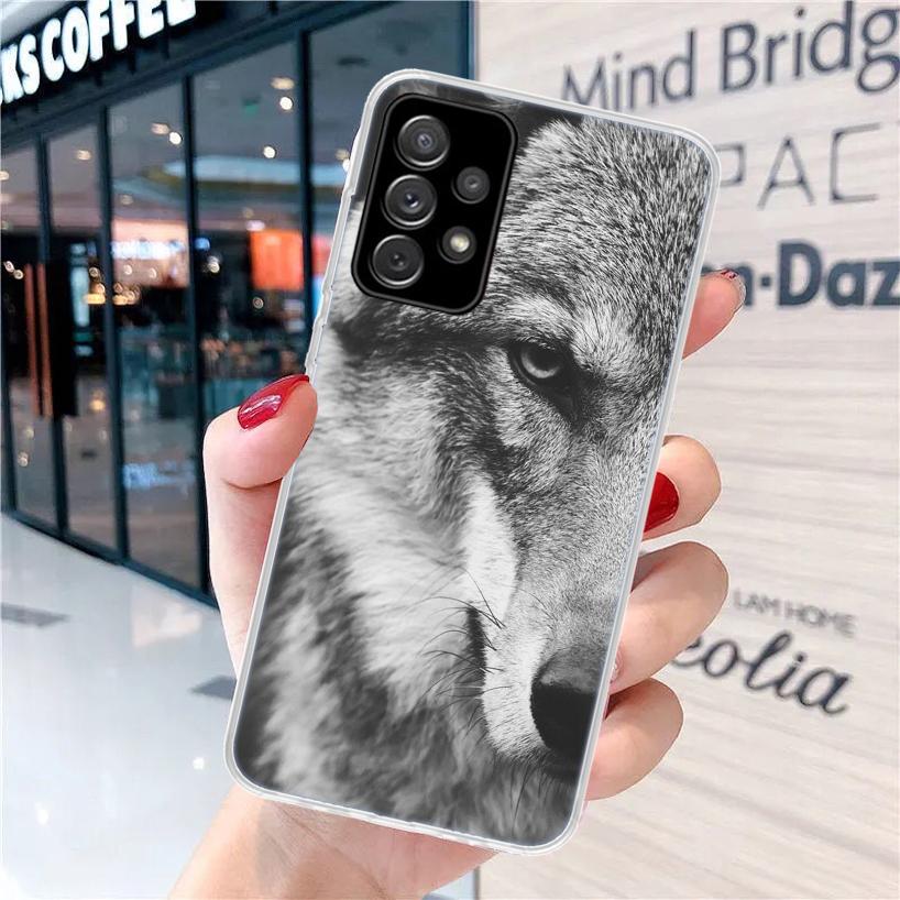 Чехол для телефона Samsung Galaxy A15 A14 A13 A12 A55 A54 A53 A52 A32 A35 A34 A33 A25 A24 A23 A22 A04S A03S A02S Gal с изображением свирепого волка