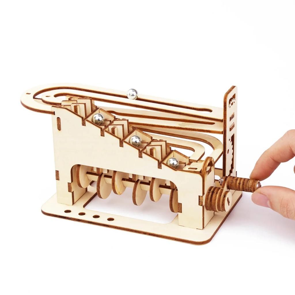 Diy Model Building Kits With Mechanical Puzzles Spiral Marble Run 3D Wooden Puzzles For Adults And Teens