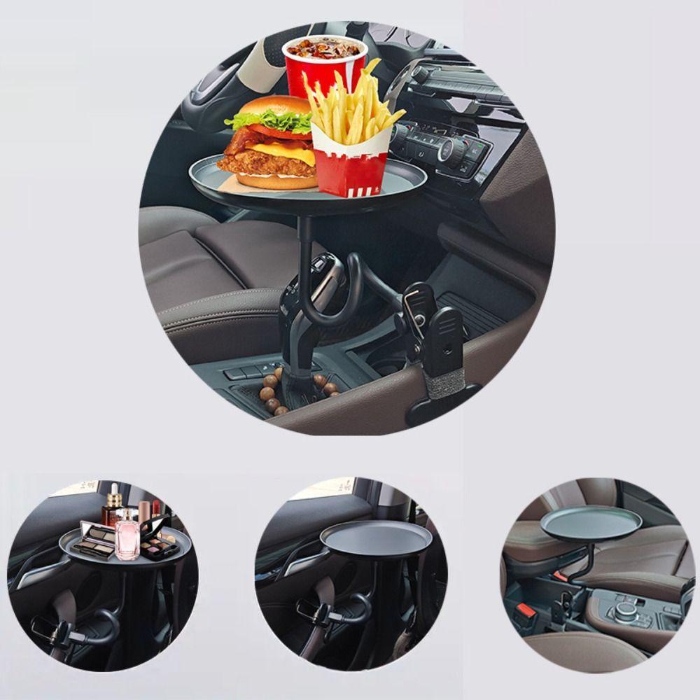 with Clamp Car Cup Holder Tray 360° Swivel Arm Car Tray Table Drink Stand  Mobile Phone Holder