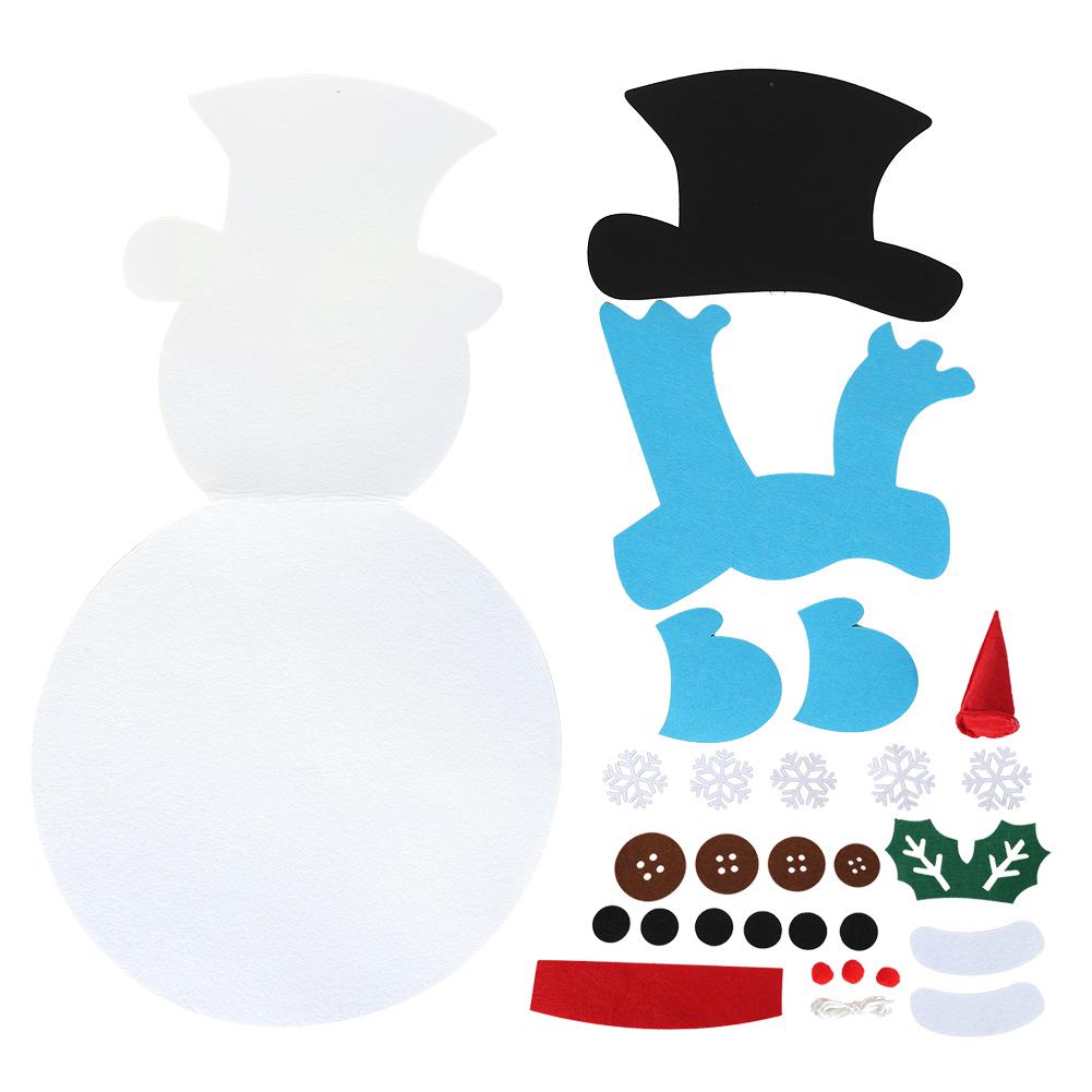 Christmas Decorations For Home Kids Gifts DIY Felt Snowman Detachable Xmas Ornament Wall Hanging Games Xmas Ornaments