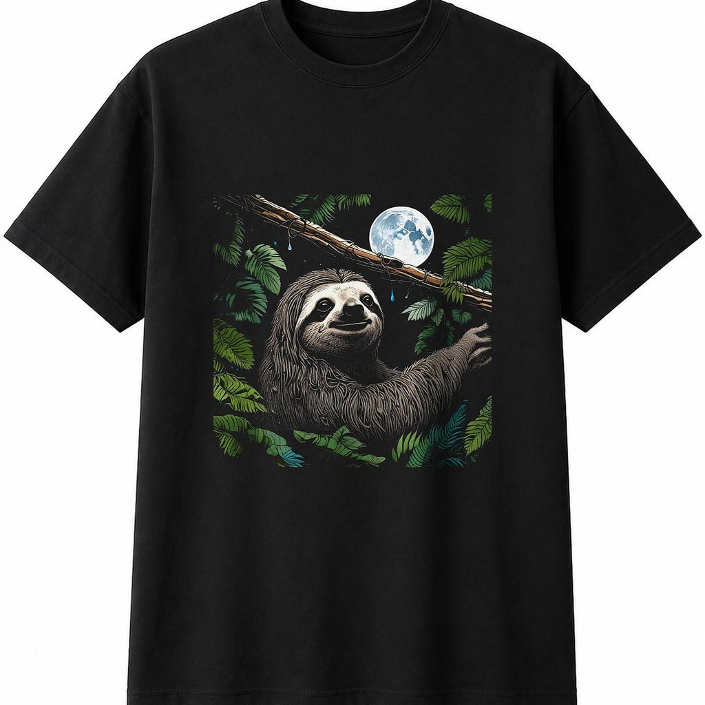 Botanical Sloth Mens Womens T-Shirt Wildlife Animal Unisex Novelty Gift Tee