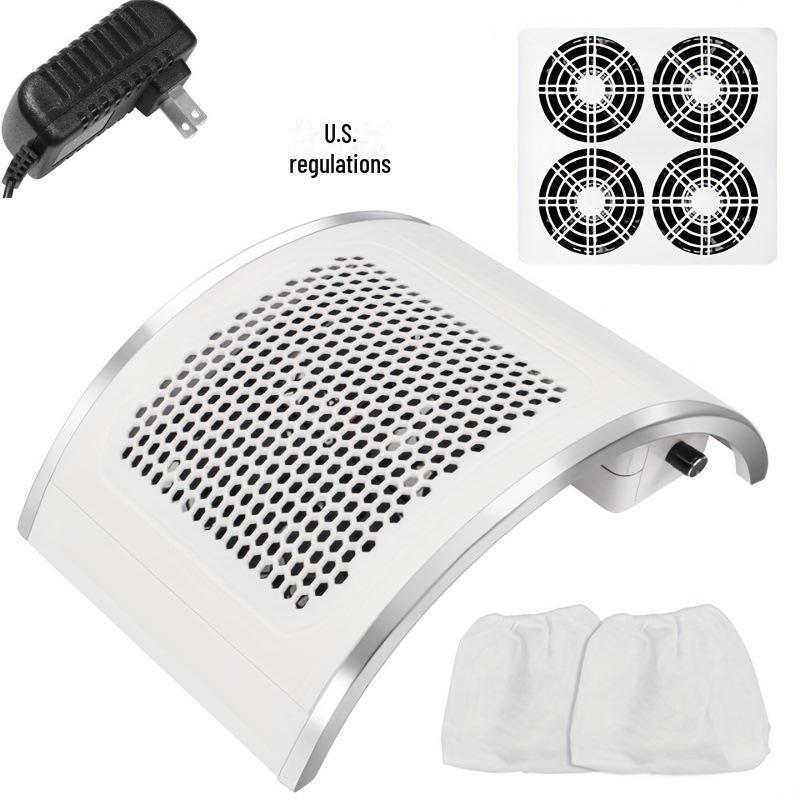 Портативный пылесос для ногтей с 4 вентиляторами и регулируемой скоростью для мощного всасывания пыли