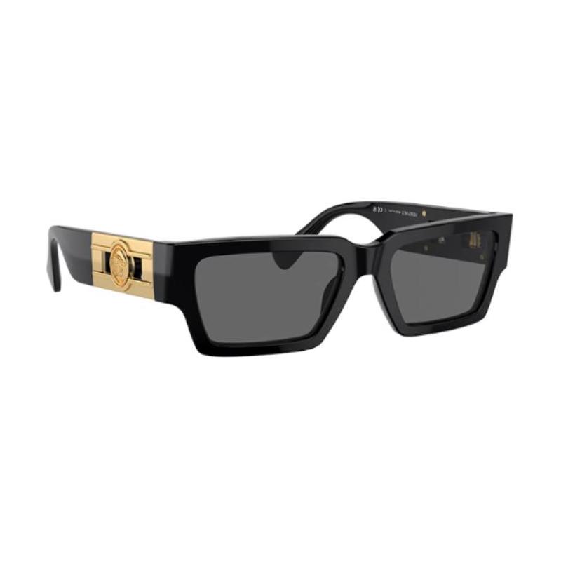 Versace [Доступные рецепты] Однотонный дизайн, квадратные солнцезащитные очки, одинаковый стиль для мужчин и женщин, парный стиль, 0VE4459 GB1/87 54-Черный 54