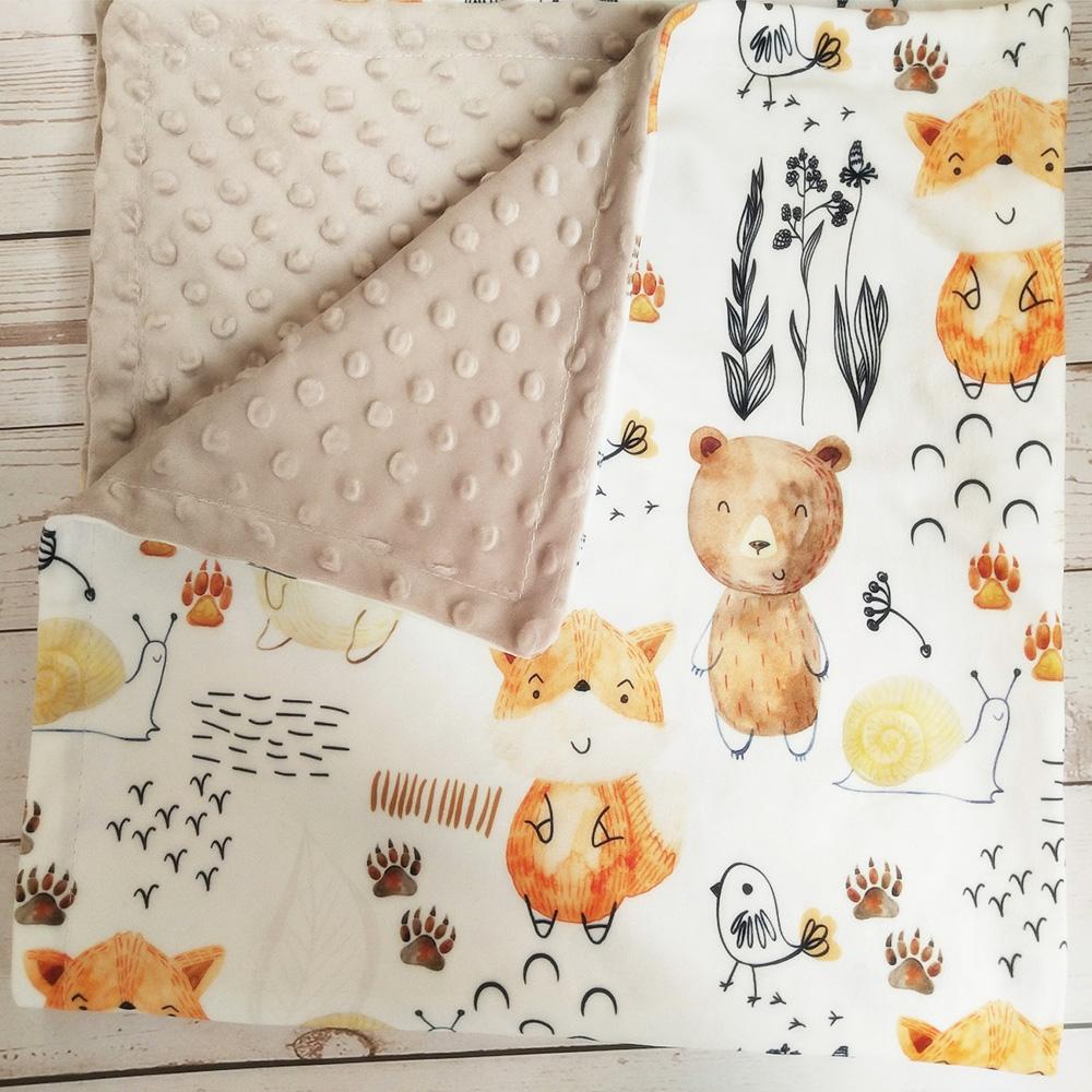 Birthday Gift Custom Printed Embroidery Name Soft Fluffy Newborn Baby Throw Blanket